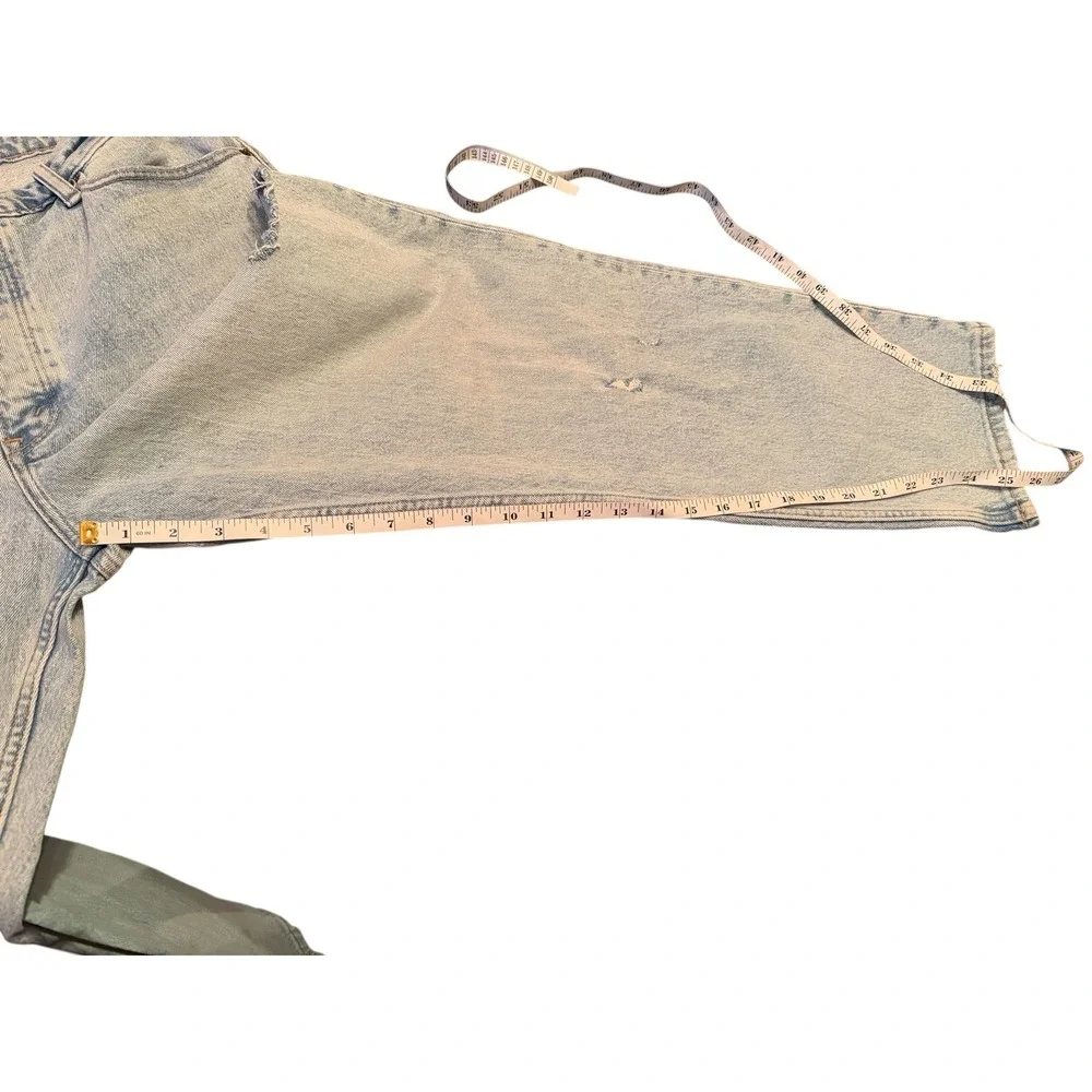 Abercrombie Fitch Curve Love The Dad‎ Jeans Light Wash Cutout High Rise 30 Short